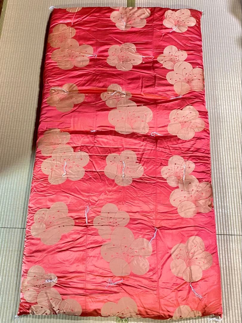 【未使用】日本製　シルク　高級婚礼布団（掛・敷布団セット）絹　真綿　シングル