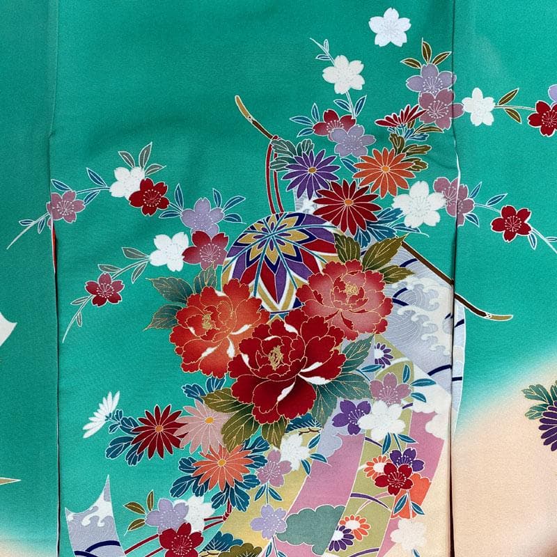 512ax16◎お宮参り 女児 祝い着 着物 産着 七五三にも 長襦袢付◎美品