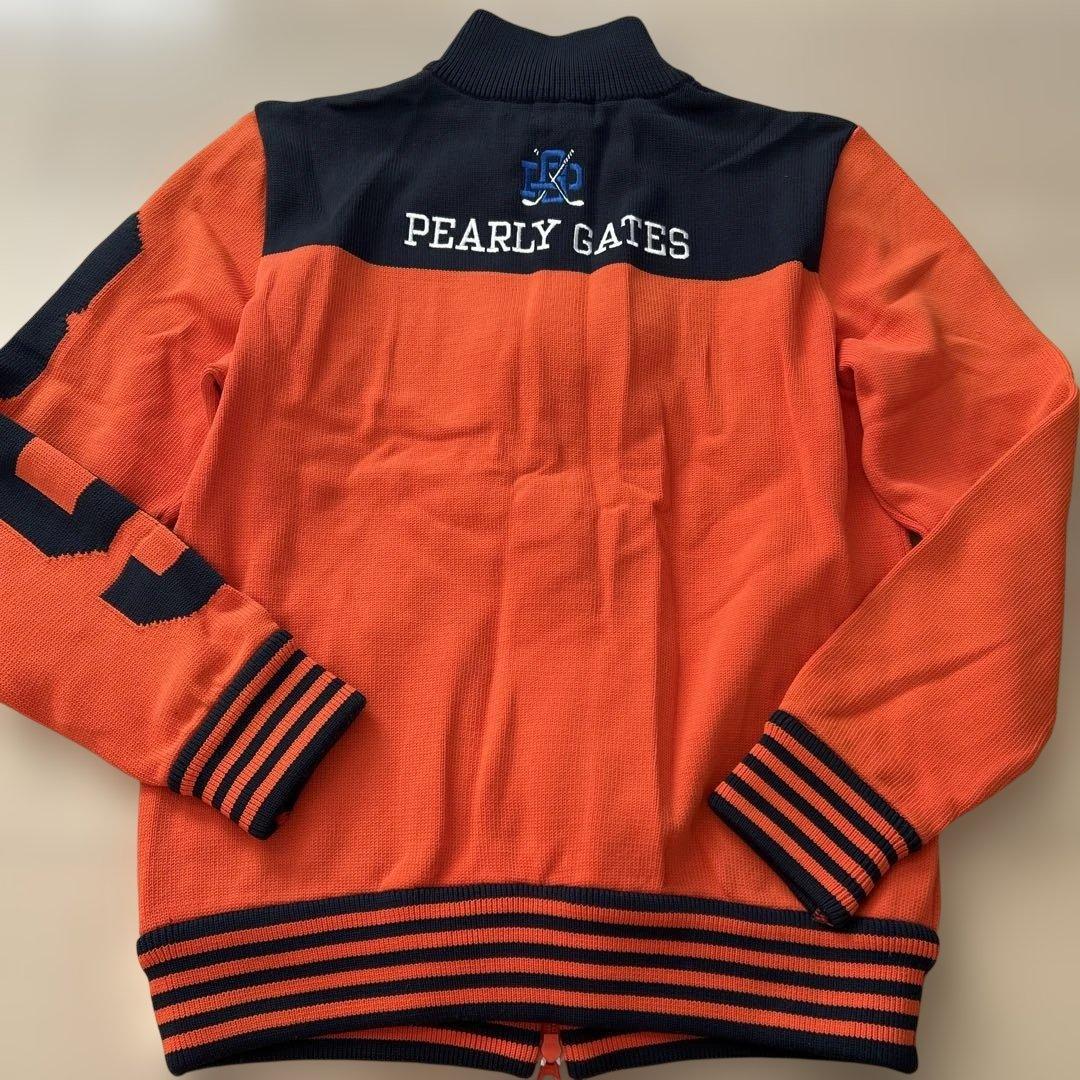 PEARLY GATES 5 オレンジドライバーズニット　袖ロゴ　ブルゾン