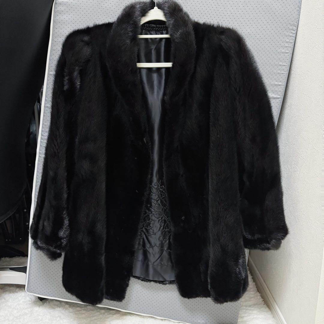 【極上光沢】SAGAMINK 認証 ミンク毛皮コート ブラック