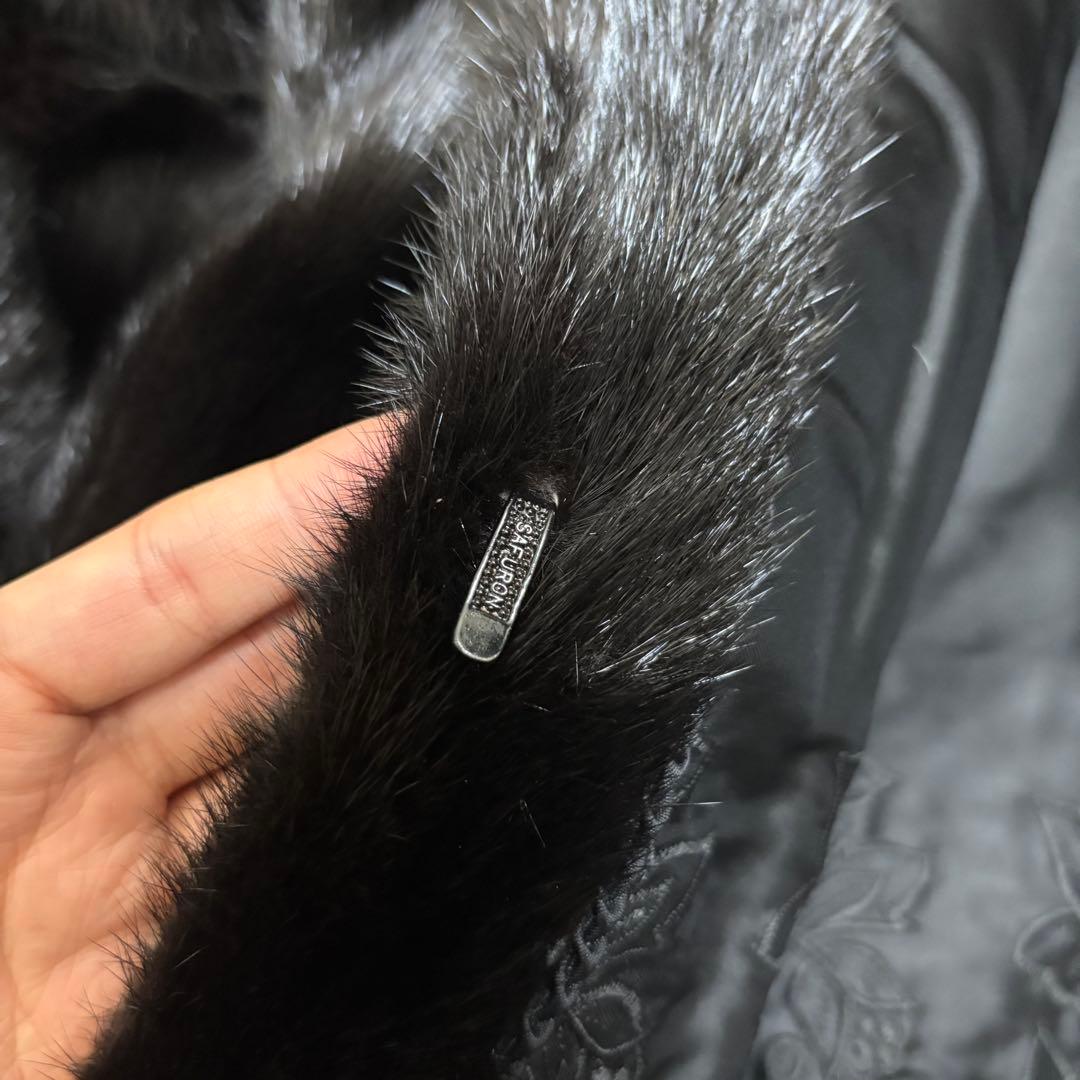 【極上光沢】SAGAMINK 認証 ミンク毛皮コート ブラック