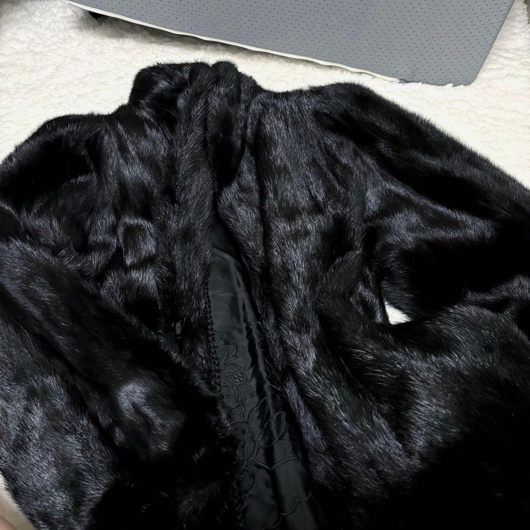 【極上光沢】SAGAMINK 認証 ミンク毛皮コート ブラック