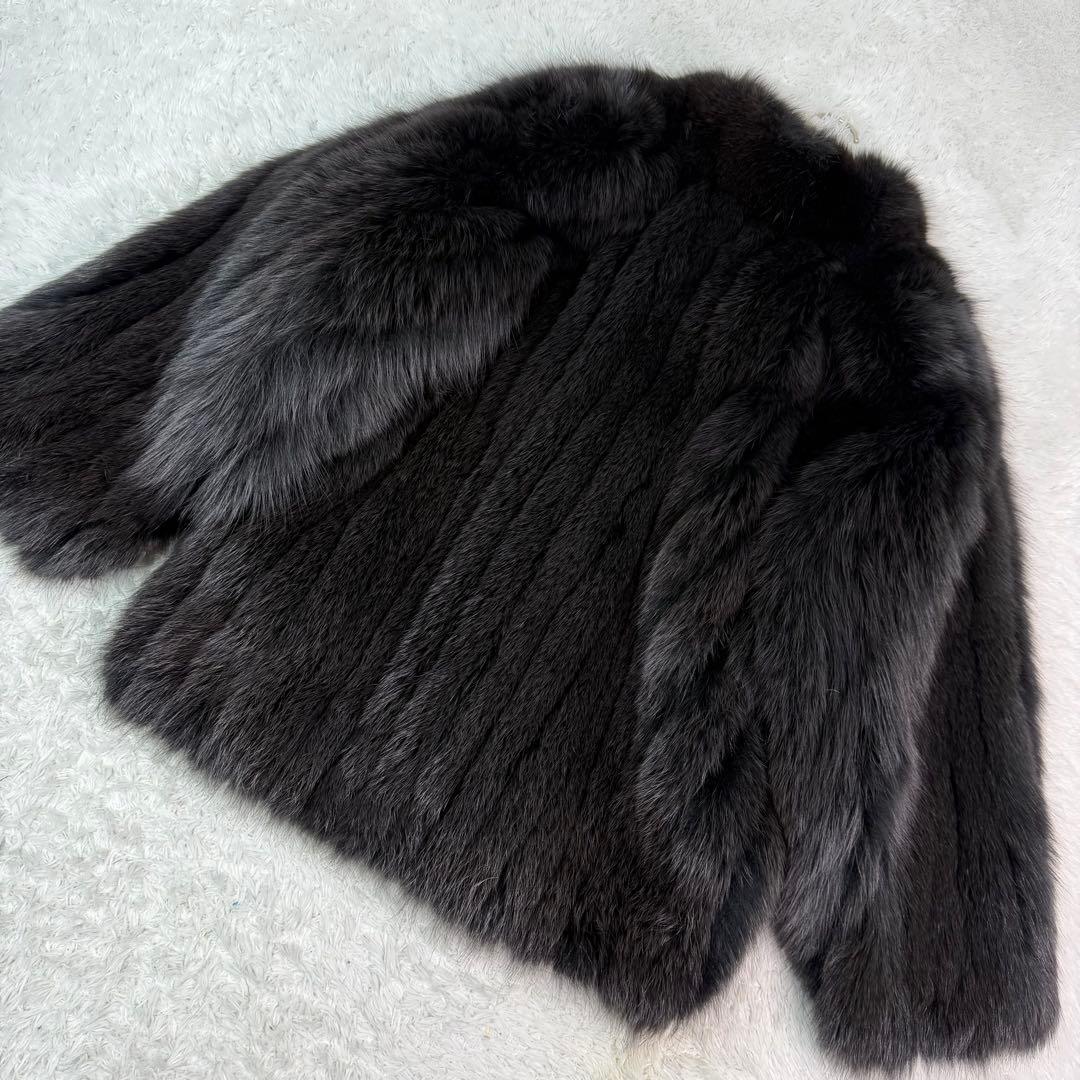 美品 サガフォックス ブルーフォックス デザイン◎ リアルファー 本毛皮 コート