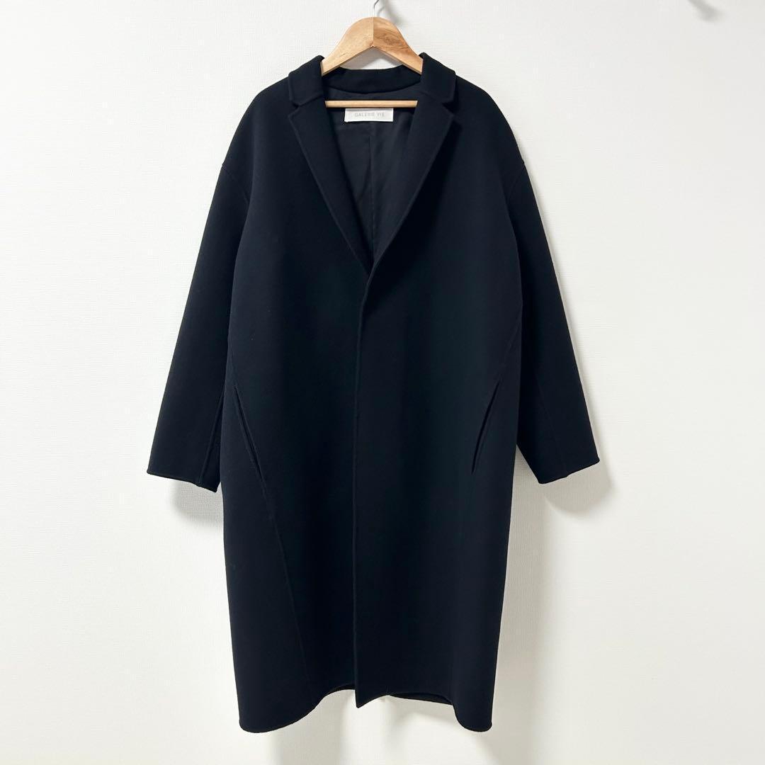 GALERIE VIE ライトメルトン チェスターコート　ネイビー　36