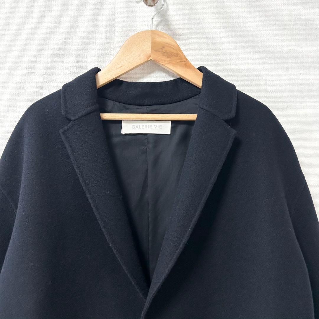 GALERIE VIE ライトメルトン チェスターコート　ネイビー　36