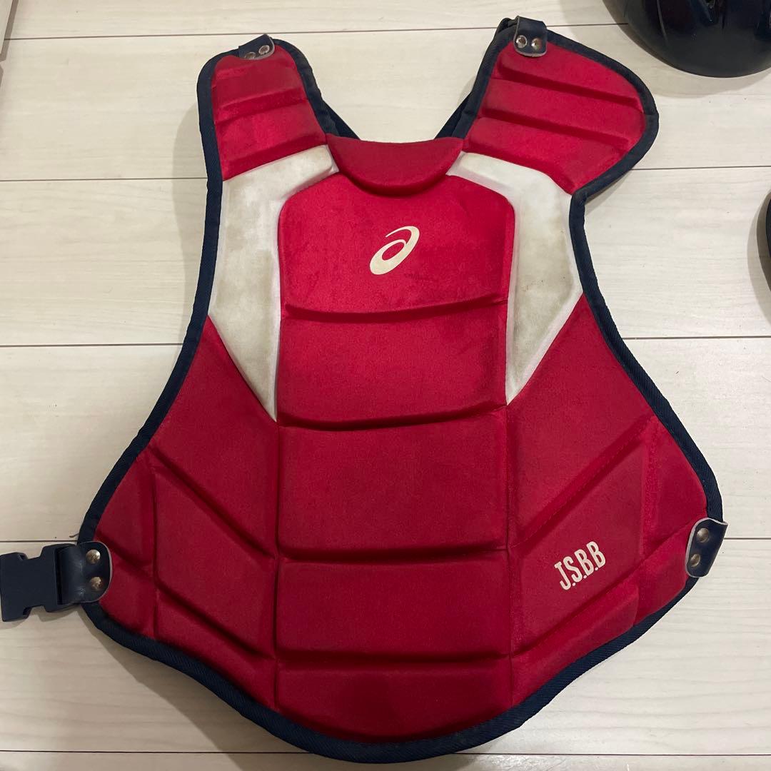 ASICS キャッチャー防具セット レッド