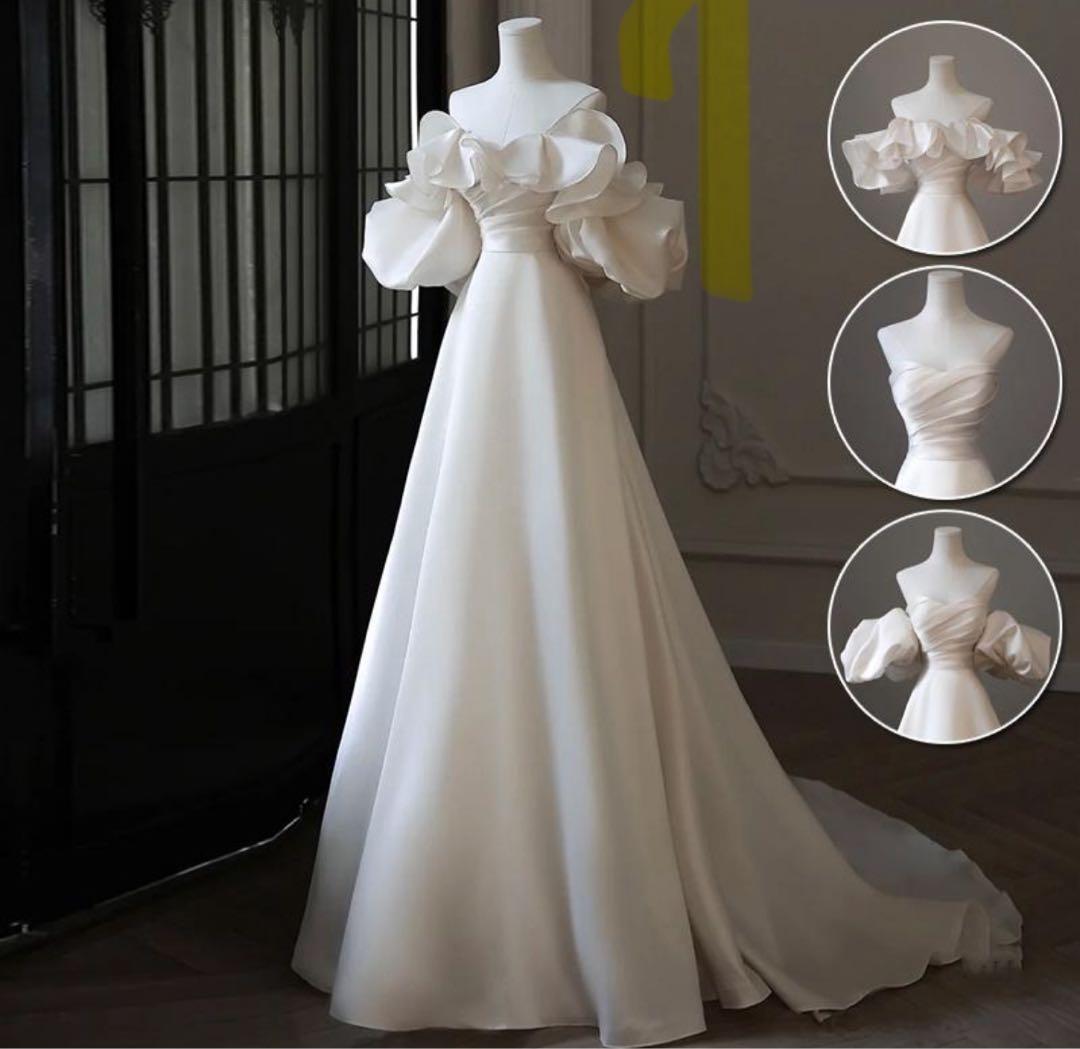 結婚式　前撮り　4wayウェディングドレス ホワイト　ミートスウィート