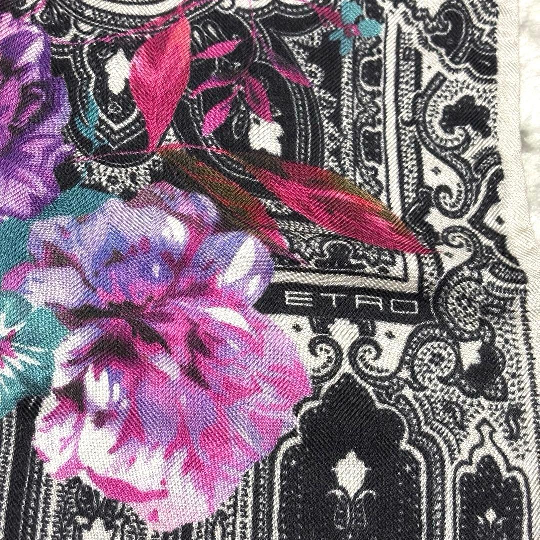 こまETRO ストール ペイズリー 花柄 カシミヤ シルク