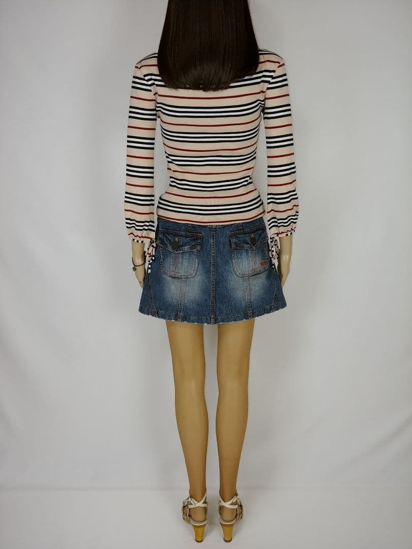 バーバリーブルーレーベル フロントボタンデニムミニスカート