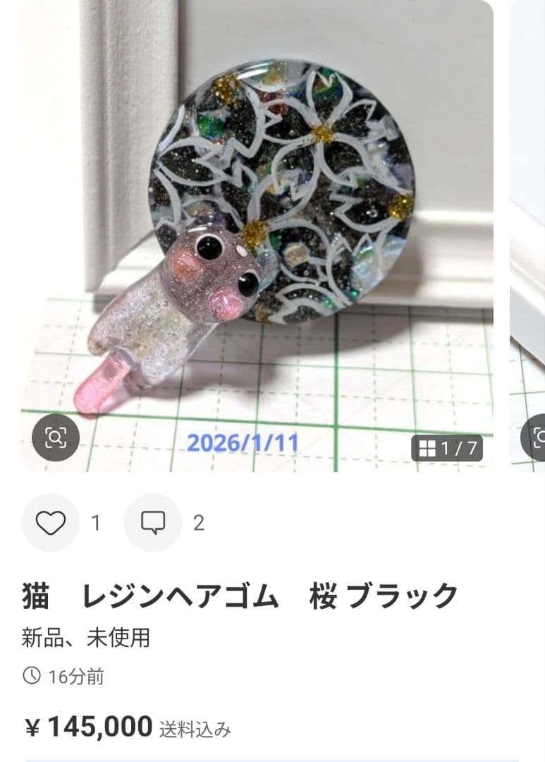 もちもち様　1.29 ルリビタキ　レジンヘアゴム　桜