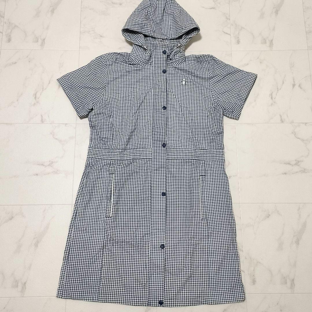 【新品タグ付き】マンシングウェア　レインウェア　コート　ギンガムチェック　LL