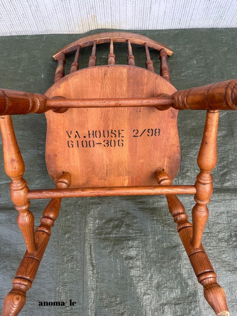 1008【ダイニングチェア】　米国　木製　ウィンザーチェア　スティックバック