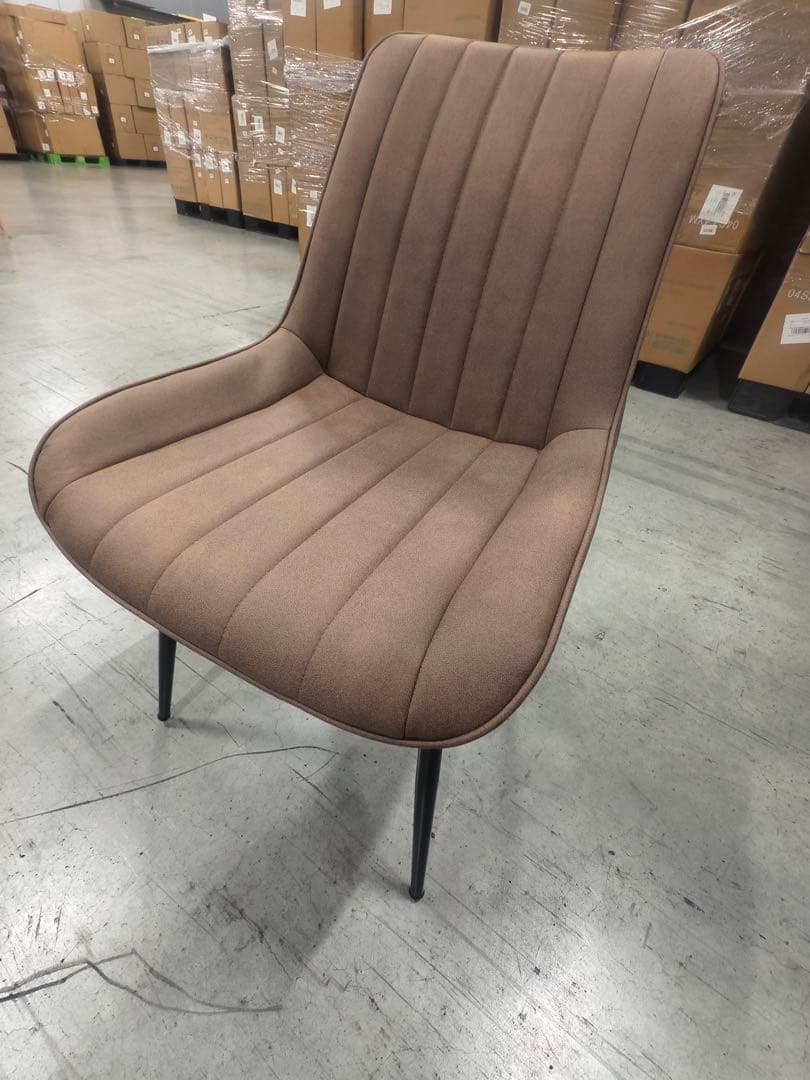 ダイニングチェア　反毛皮　疲れにくい おしゃれ 北欧風ブラウン4脚セット