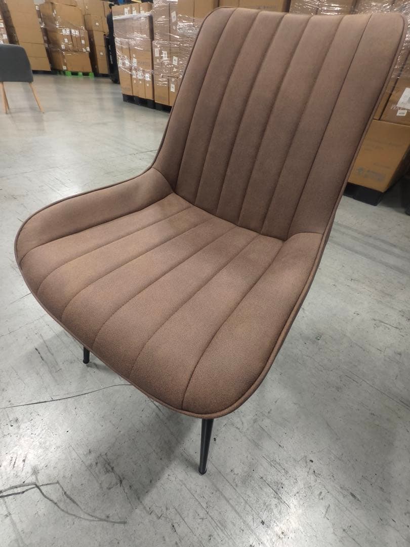 ダイニングチェア　反毛皮　疲れにくい おしゃれ 北欧風ブラウン4脚セット