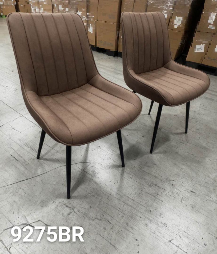 ダイニングチェア　反毛皮　疲れにくい おしゃれ 北欧風ブラウン4脚セット