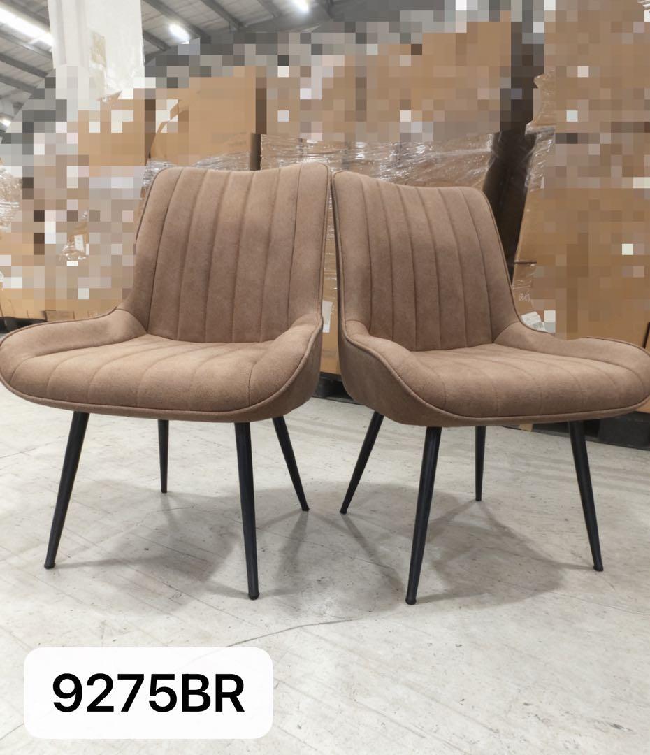 ダイニングチェア　反毛皮　疲れにくい おしゃれ 北欧風ブラウン4脚セット