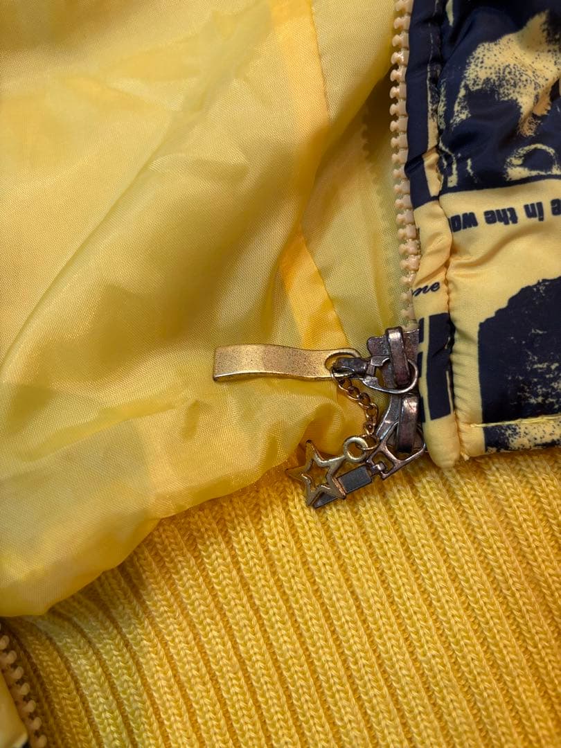 レア美品　平成ギャル ファー　ダウンベスト　フーディ　リブ　短丈　英字♡ y2k