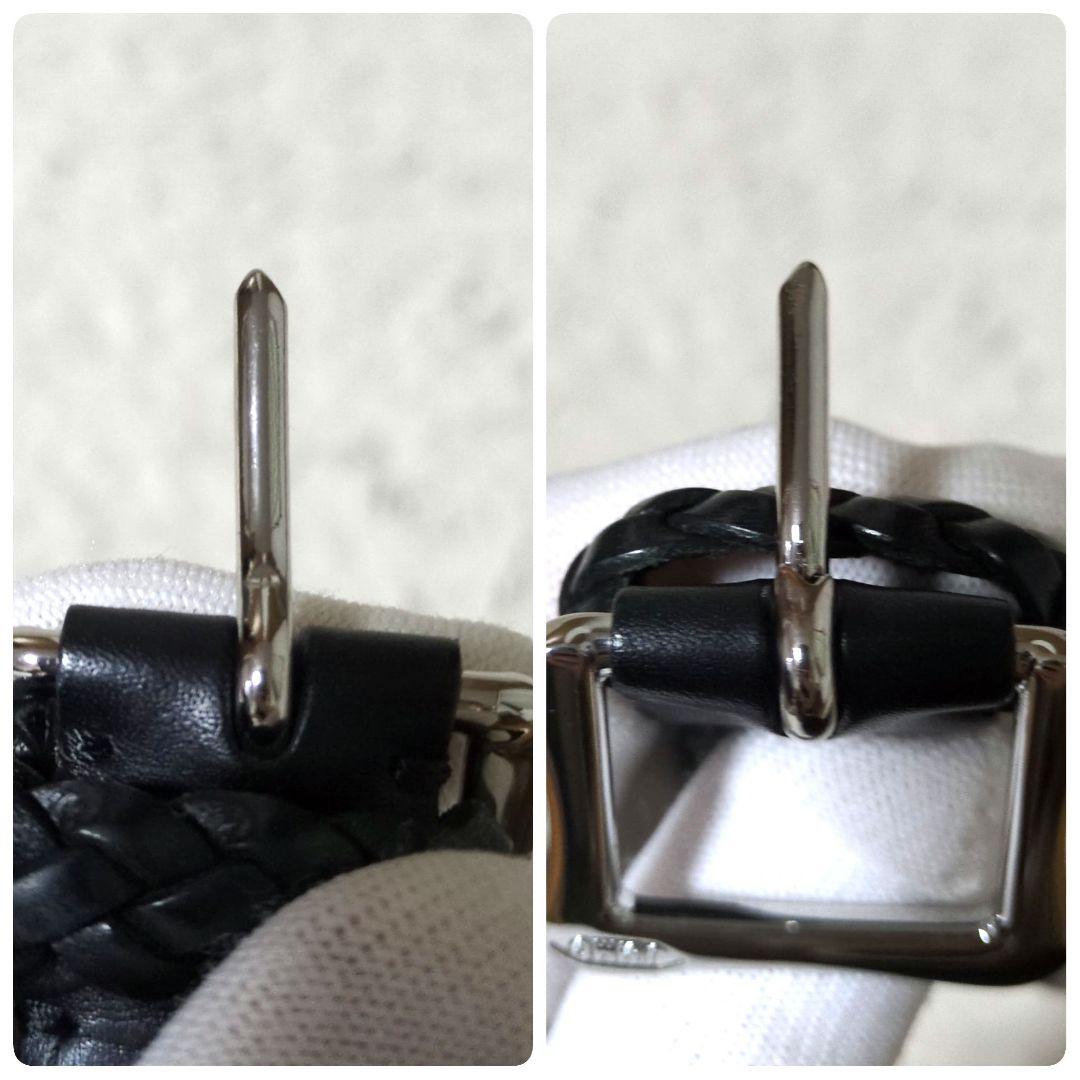 美品 希少23MM J&MDAVIDSON メッシュベルト プンターレ 本革 黒