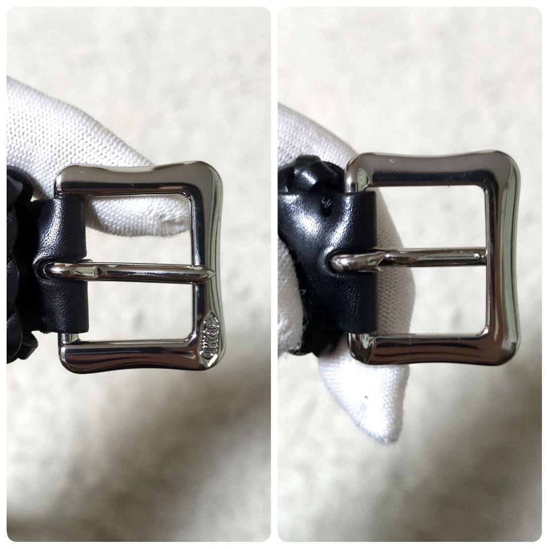 美品 希少23MM J&MDAVIDSON メッシュベルト プンターレ 本革 黒