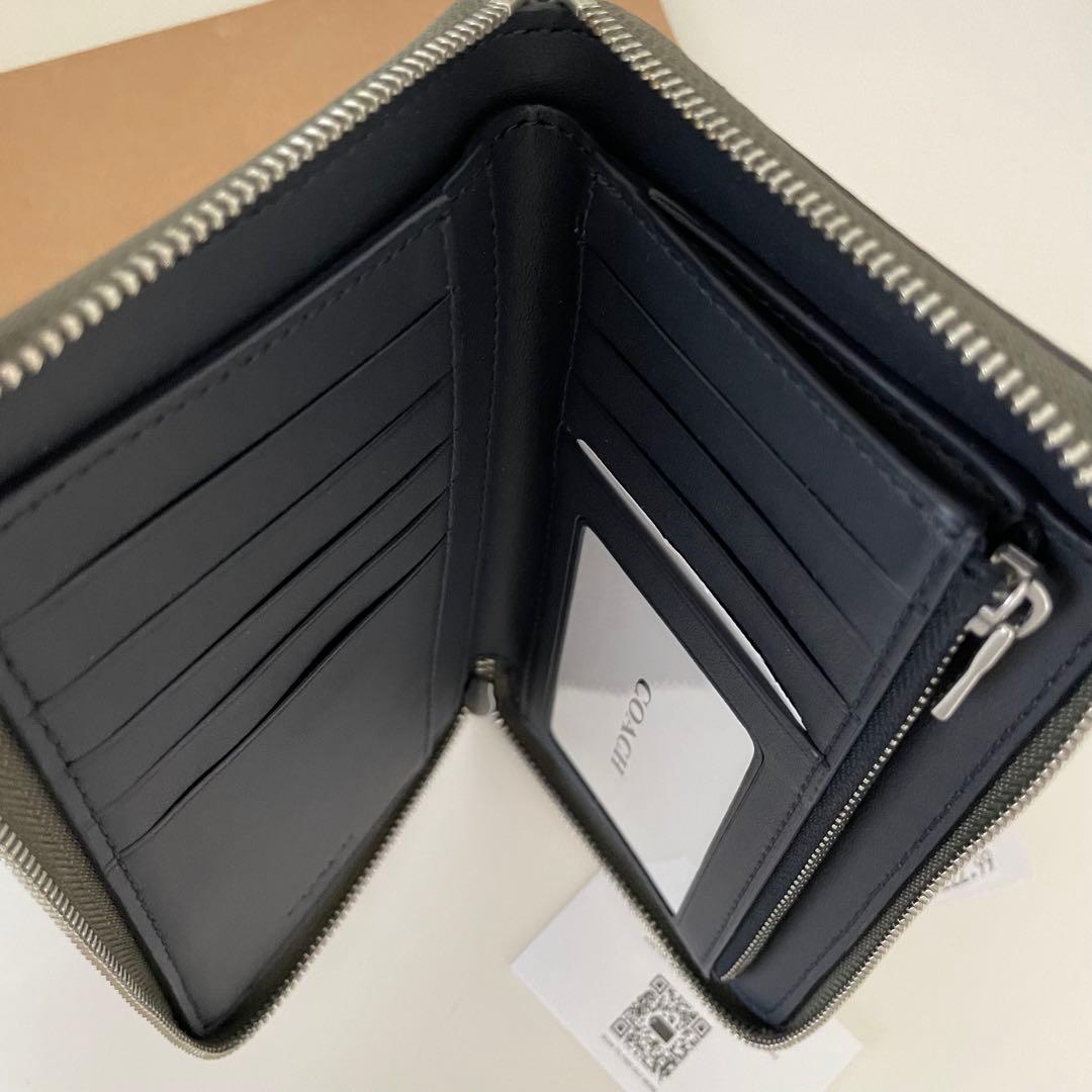 ★訳あり★COACH コーチミディアムウォレット 折り財布　ダークセージグリーン