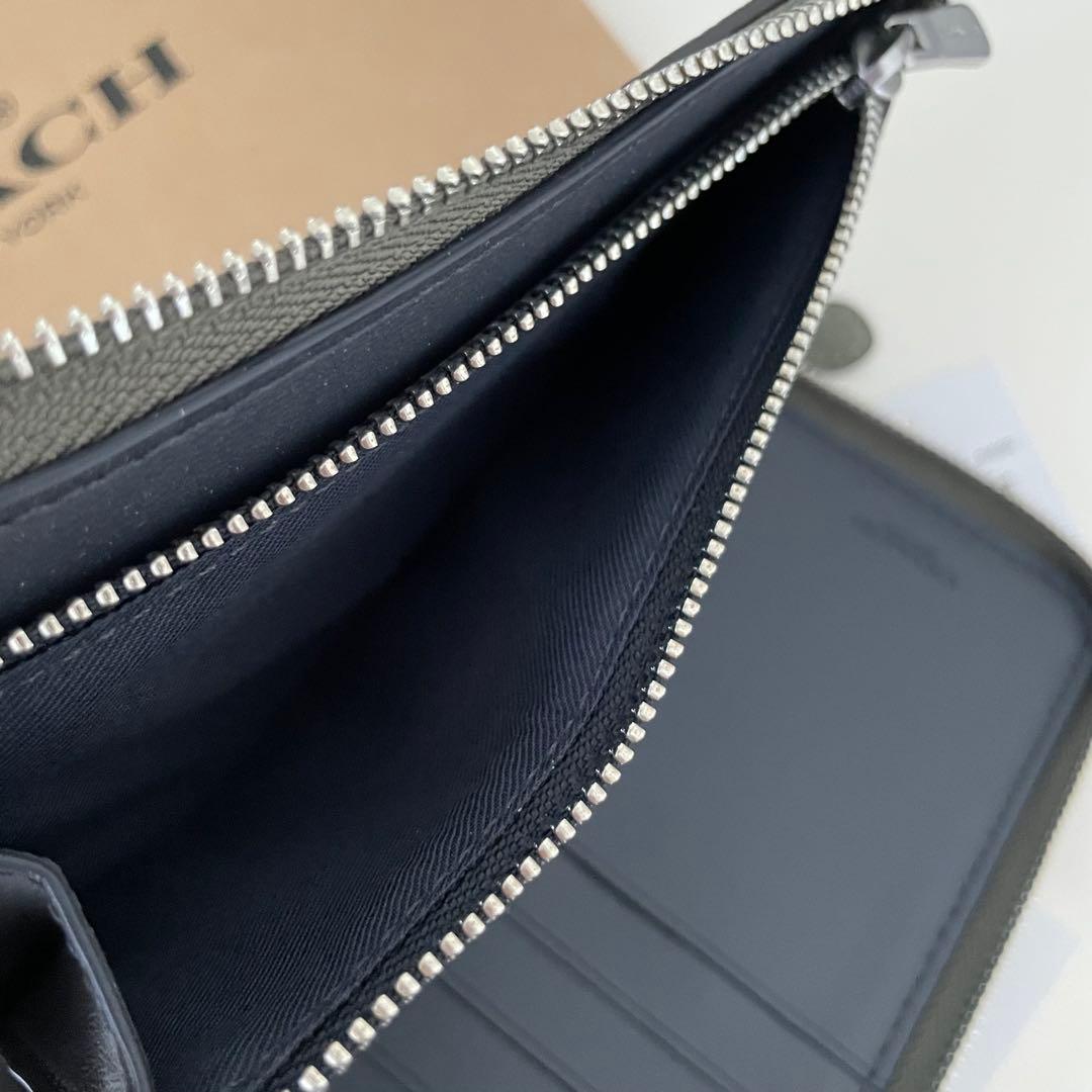 ★訳あり★COACH コーチミディアムウォレット 折り財布　ダークセージグリーン