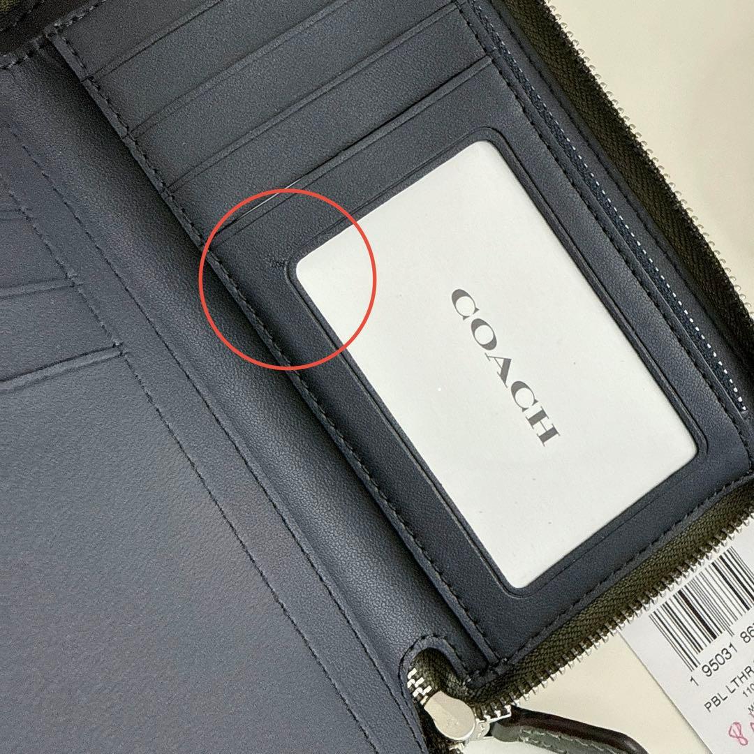 ★訳あり★COACH コーチミディアムウォレット 折り財布　ダークセージグリーン