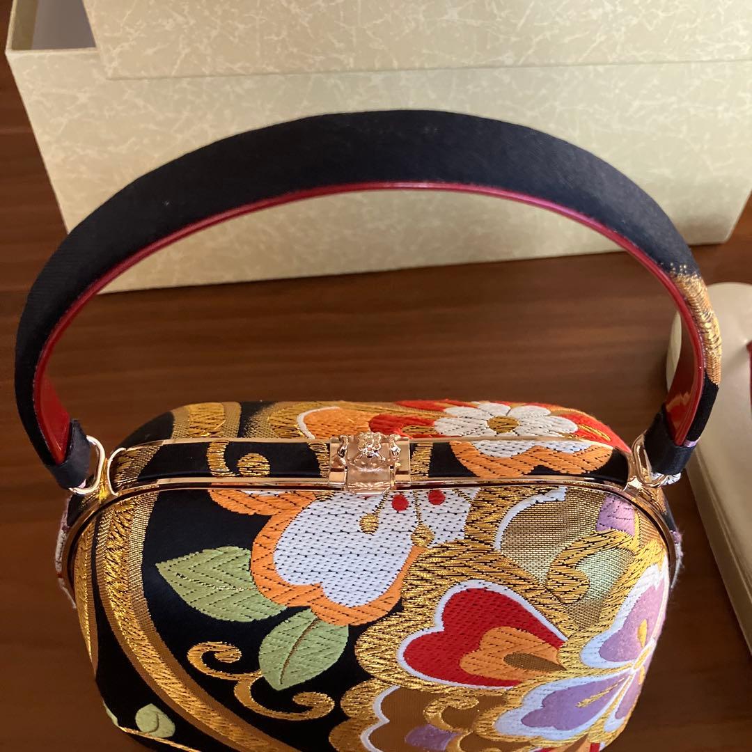 沙織　花柄刺繍 草履バックセット