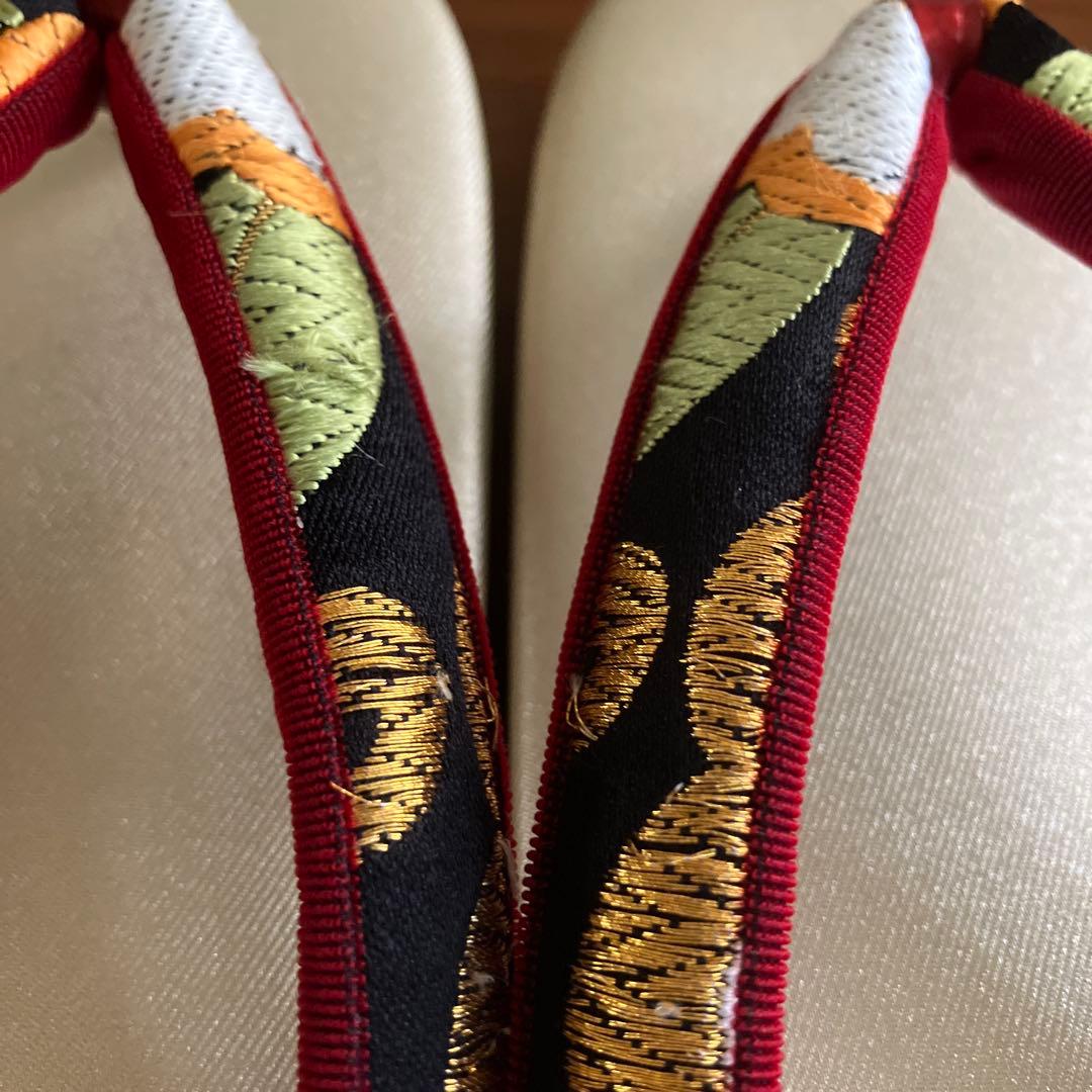 沙織　花柄刺繍 草履バックセット
