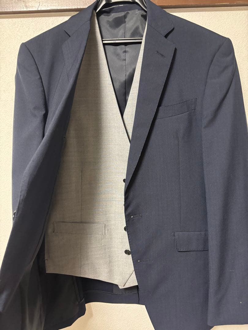 かずぅ　美品　SUIT SELECT 3ピース　セットアップ ネイビー リ