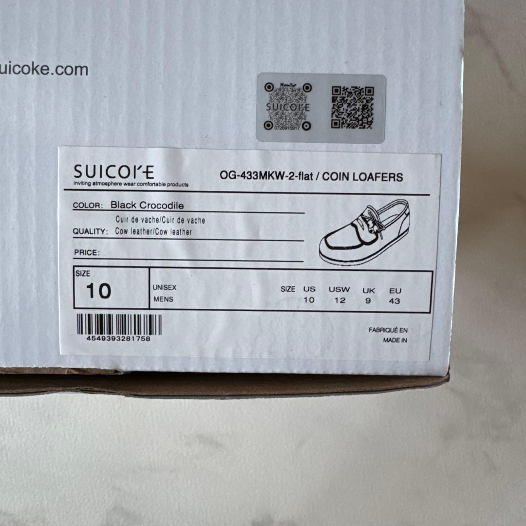 SUICOKE BY MIDORIKAWA COINLOAFERS 黒 US10