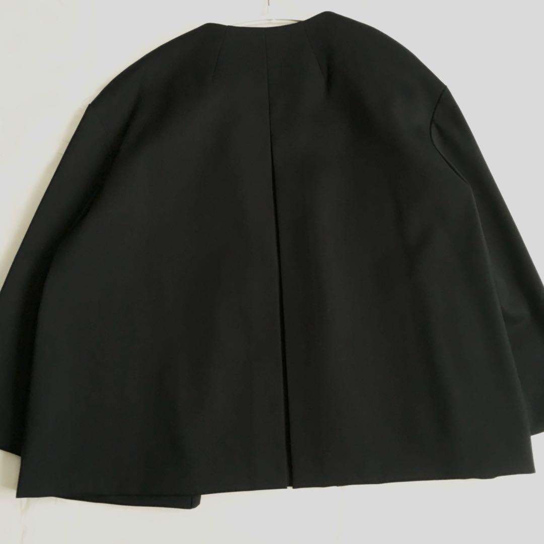 【新品未着用】saqui ノーカラーネイビージャケット サイズ38 SAQUI