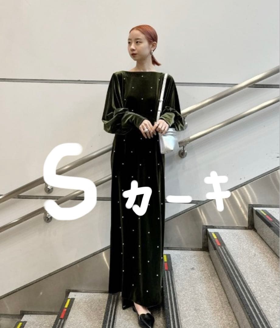 値下げ！Ameri BACK OPEN PEARL VELOUR DRESS