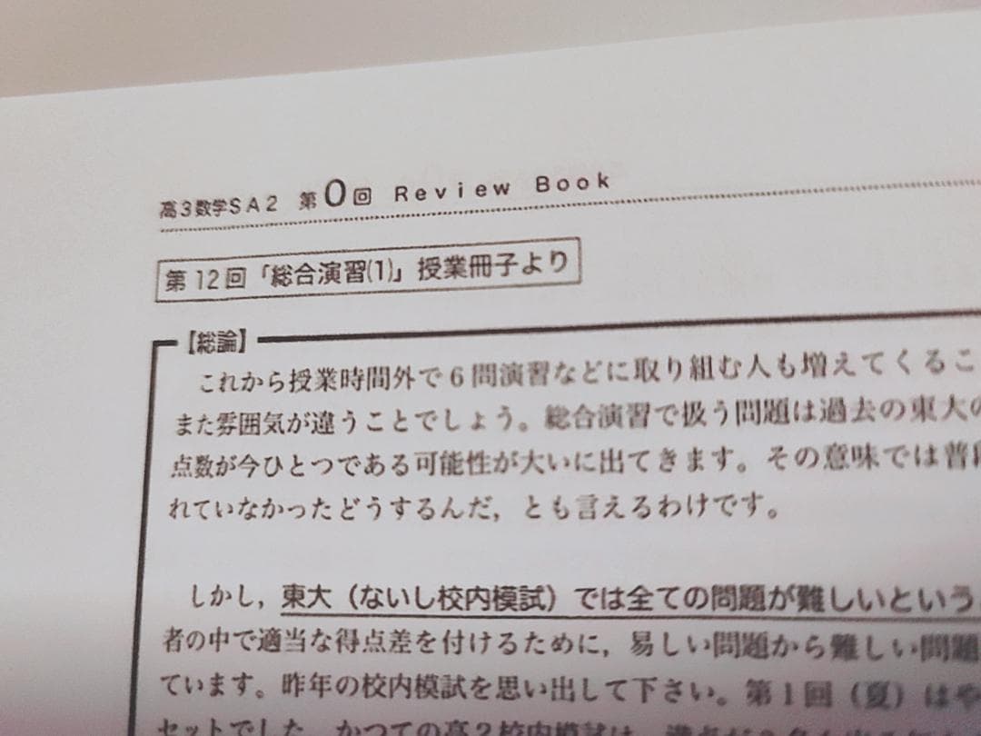 鉄緑会の李先生による高3数学SA2ReviewBook例題編　駿台　河合塾