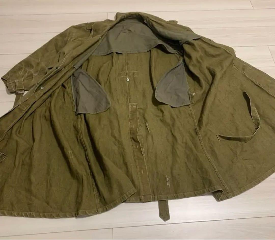 1940s フランス軍　M35 モーターサイクルコート　リネン