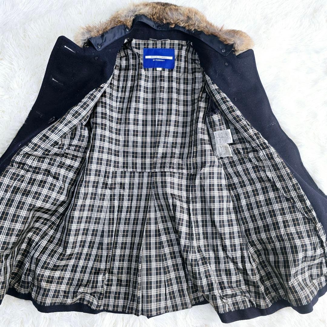まやさま様バーバリー.ブルーレーベル ラビットファーダブル 2way コート