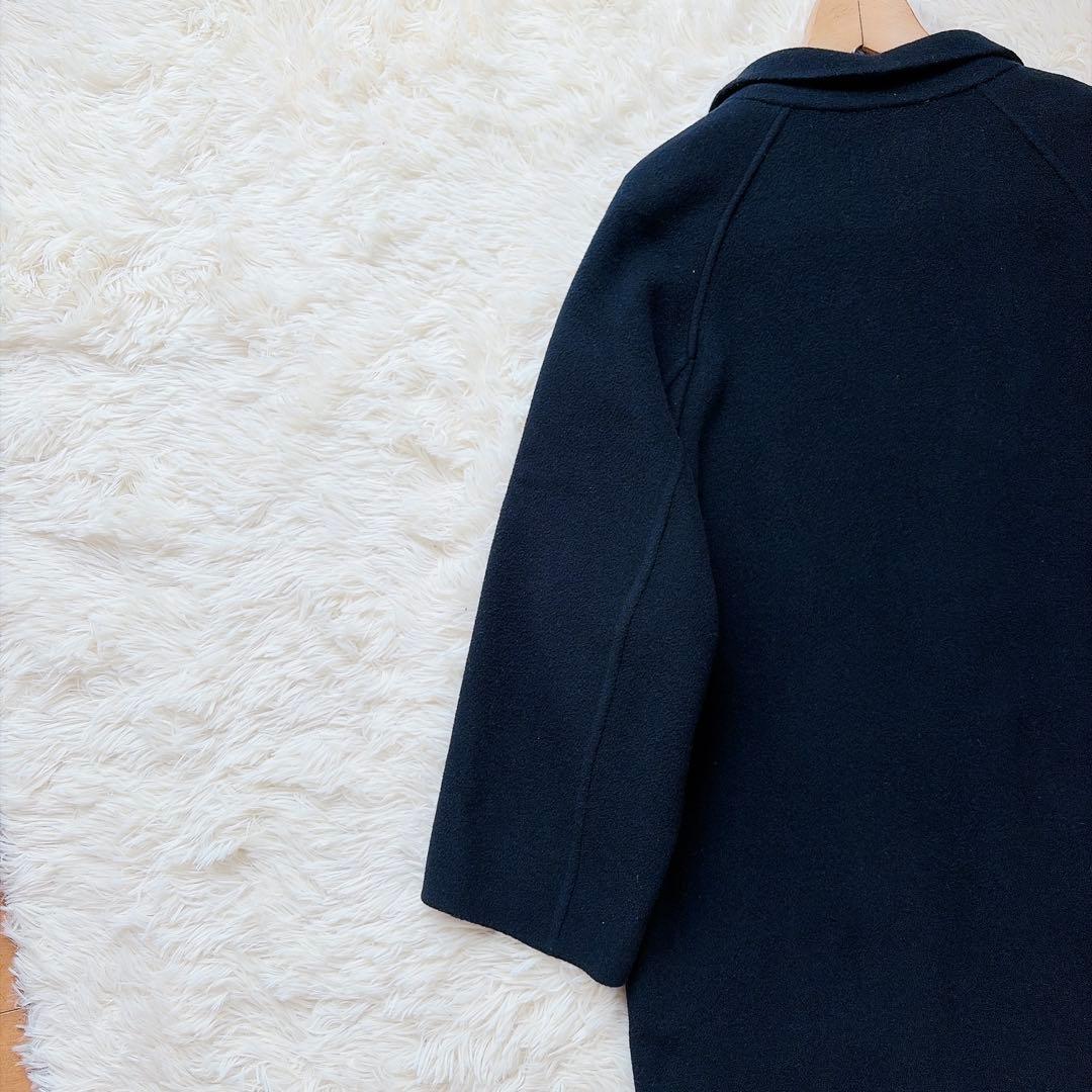 エトレトウキョウ　カシミヤ混ダブルフェイスリバーロングコート　ネイビー