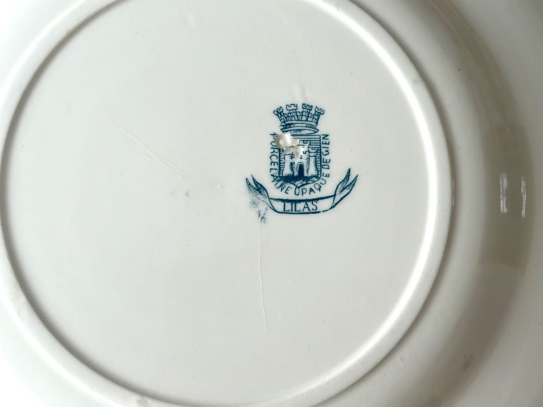 美品　GIEN 　LILAS 　平皿　フランスアンティーク　リラ　プレート　C