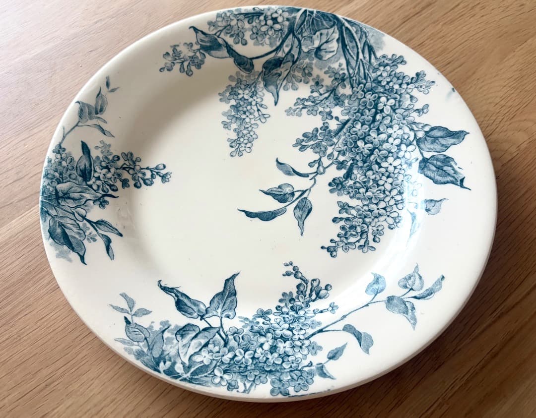 美品　GIEN 　LILAS 　平皿　フランスアンティーク　リラ　プレート　C