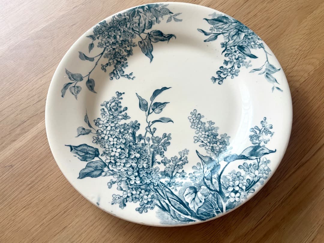 美品　GIEN 　LILAS 　平皿　フランスアンティーク　リラ　プレート　C