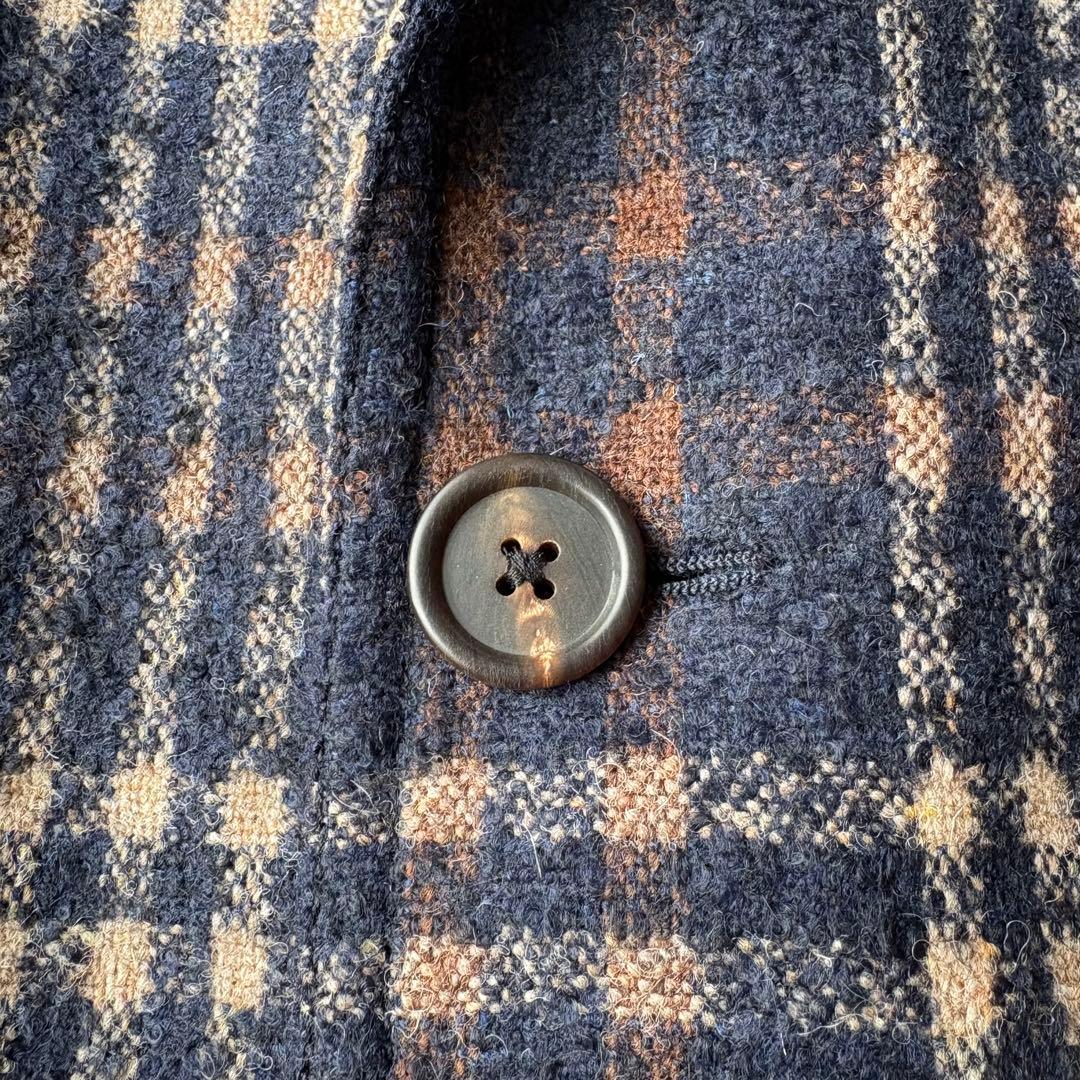 LARDINI ラルディーニ チェック チェスターコート ウール ガウン 50