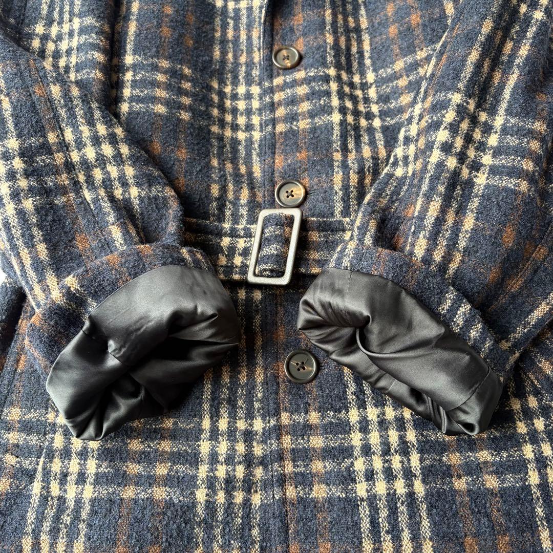 LARDINI ラルディーニ チェック チェスターコート ウール ガウン 50