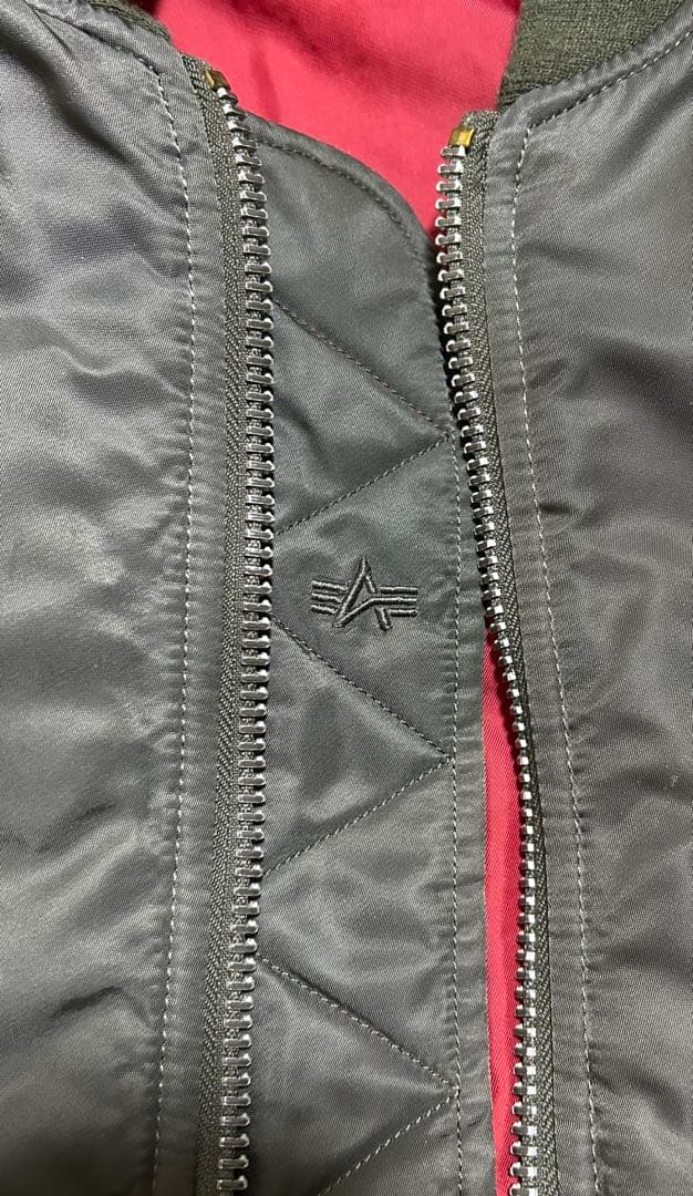 ALPHA MA-1 フライトジャケット エンブレム 刺繍 Lサイズ カーキ