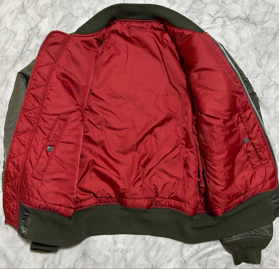 ALPHA MA-1 フライトジャケット エンブレム 刺繍 Lサイズ カーキ