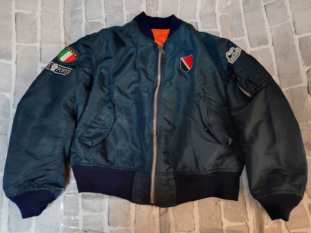 【超希少旧タグ】【USA製】【Lサイズ】【アルファ】【MA-1】【ネイビー】