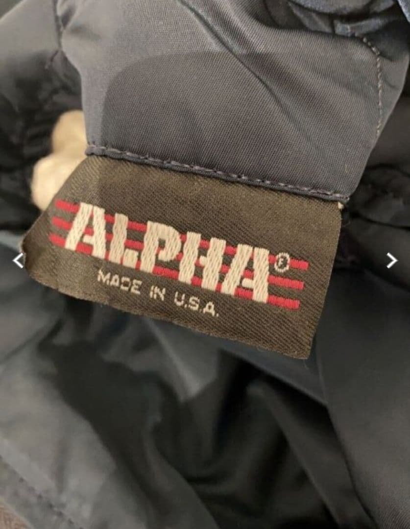 【超希少旧タグ】【USA製】【Lサイズ】【アルファ】【MA-1】【ネイビー】