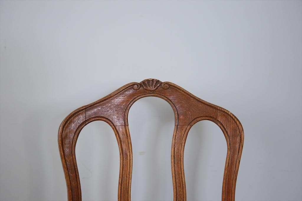 フランスアンティーク猫脚ダイニングチェア/イス/ラッシュシート(90-119-3