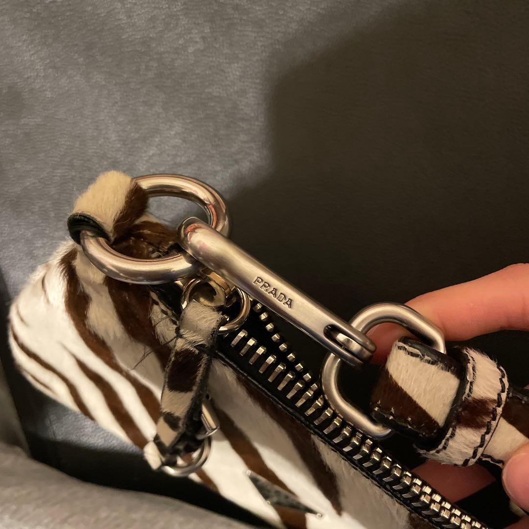 PRADA ハラコハンドバック　ゼブラ　希少　レア