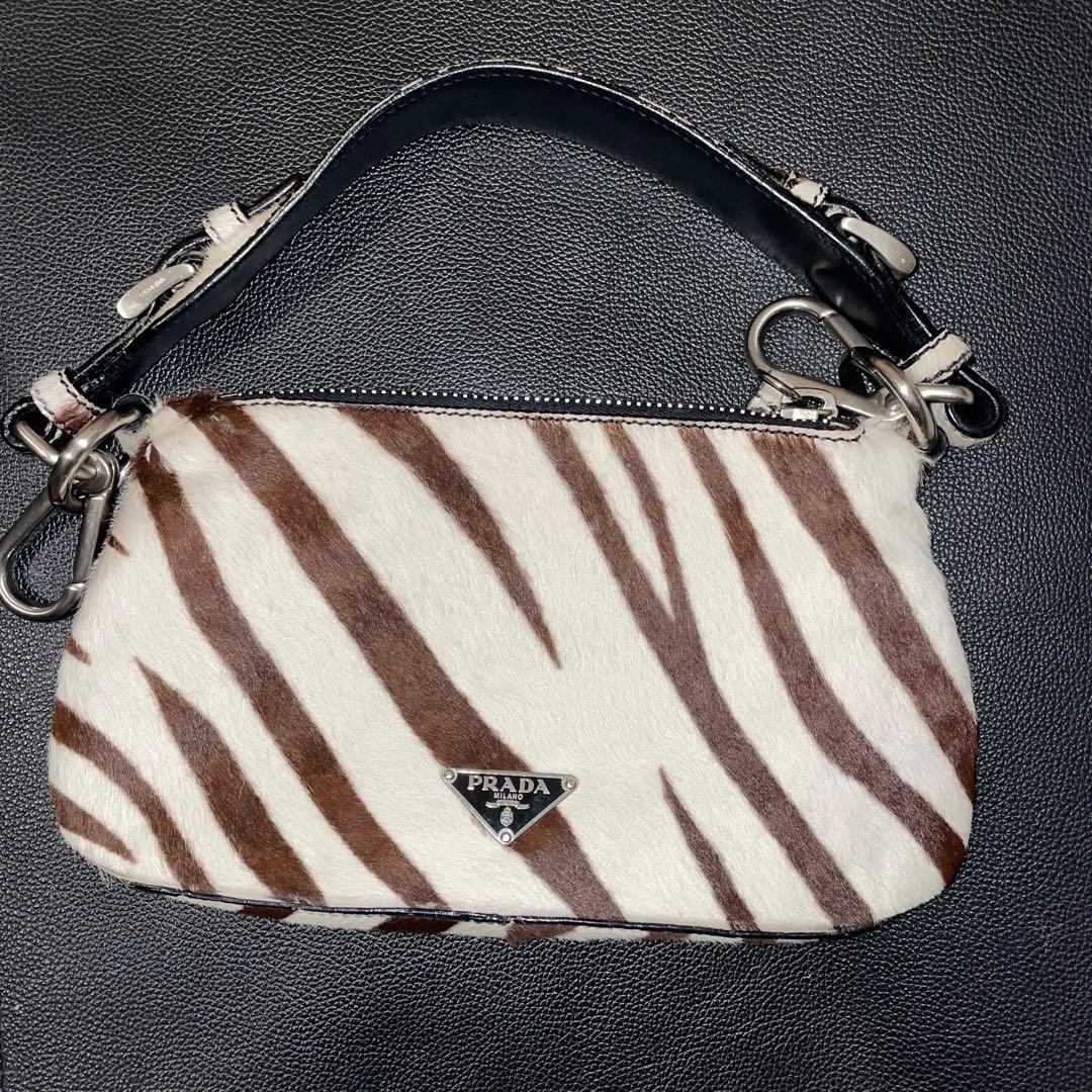 PRADA ハラコハンドバック　ゼブラ　希少　レア