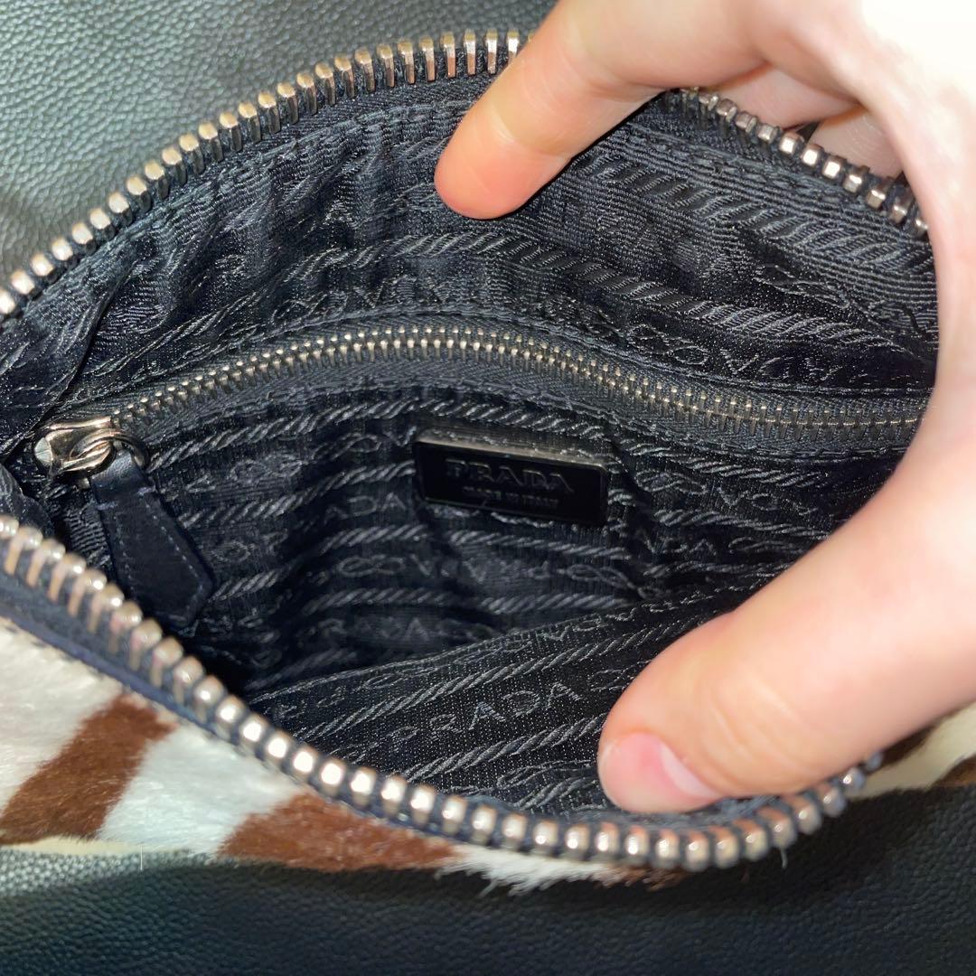 PRADA ハラコハンドバック　ゼブラ　希少　レア