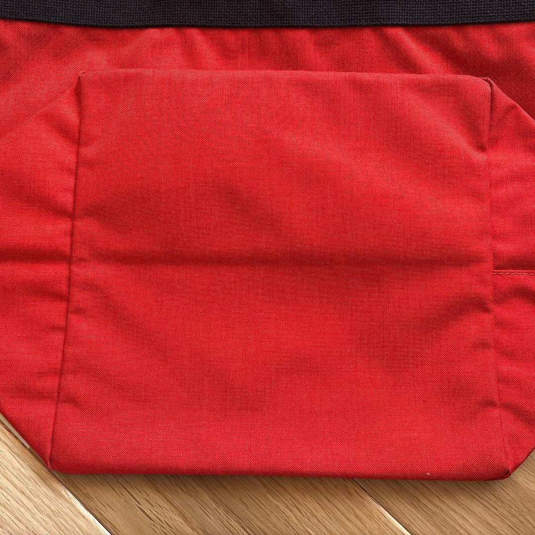 エルベシャプリエ 舟形 トートバッグ キャンバス ブラウン×レッド　L